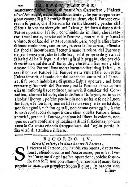 Cento, e dieci ricordi, che formano il buon fattor di villa di Giacomo Agostinetti. Ne' quali si tratta quello, e quanto deue sapere vn buon fattor di villa, ... Et in fine vna raccolta di rimedij per varie infermità di buoi, caualli, & altri animali. ...