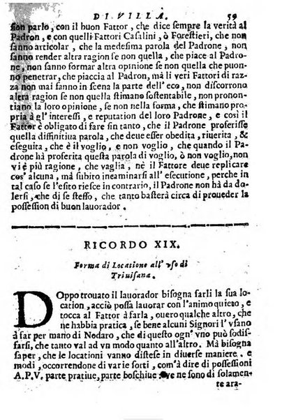 Cento, e dieci ricordi, che formano il buon fattor di villa di Giacomo Agostinetti. Ne' quali si tratta quello, e quanto deue sapere vn buon fattor di villa, ... Et in fine vna raccolta di rimedij per varie infermità di buoi, caualli, & altri animali. ...