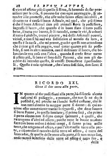 Cento, e dieci ricordi, che formano il buon fattor di villa di Giacomo Agostinetti. Ne' quali si tratta quello, e quanto deue sapere vn buon fattor di villa, ... Et in fine vna raccolta di rimedij per varie infermità di buoi, caualli, & altri animali. ...