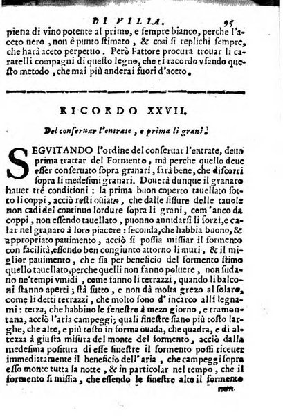 Cento, e dieci ricordi, che formano il buon fattor di villa di Giacomo Agostinetti. Ne' quali si tratta quello, e quanto deue sapere vn buon fattor di villa, ... Et in fine vna raccolta di rimedij per varie infermità di buoi, caualli, & altri animali. ...