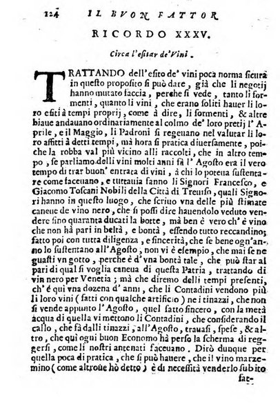 Cento, e dieci ricordi, che formano il buon fattor di villa di Giacomo Agostinetti. Ne' quali si tratta quello, e quanto deue sapere vn buon fattor di villa, ... Et in fine vna raccolta di rimedij per varie infermità di buoi, caualli, & altri animali. ...