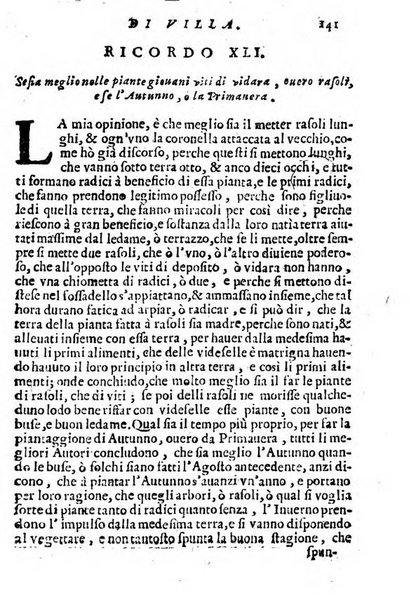 Cento, e dieci ricordi, che formano il buon fattor di villa di Giacomo Agostinetti. Ne' quali si tratta quello, e quanto deue sapere vn buon fattor di villa, ... Et in fine vna raccolta di rimedij per varie infermità di buoi, caualli, & altri animali. ...