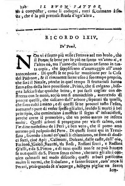 Cento, e dieci ricordi, che formano il buon fattor di villa di Giacomo Agostinetti. Ne' quali si tratta quello, e quanto deue sapere vn buon fattor di villa, ... Et in fine vna raccolta di rimedij per varie infermità di buoi, caualli, & altri animali. ...