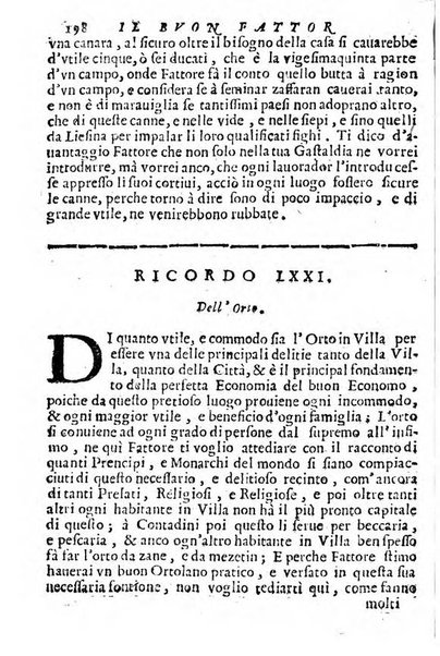 Cento, e dieci ricordi, che formano il buon fattor di villa di Giacomo Agostinetti. Ne' quali si tratta quello, e quanto deue sapere vn buon fattor di villa, ... Et in fine vna raccolta di rimedij per varie infermità di buoi, caualli, & altri animali. ...