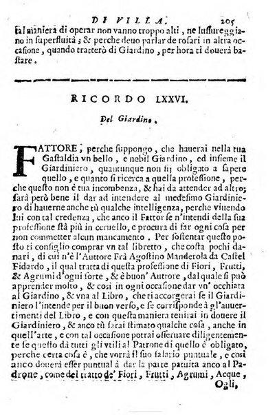 Cento, e dieci ricordi, che formano il buon fattor di villa di Giacomo Agostinetti. Ne' quali si tratta quello, e quanto deue sapere vn buon fattor di villa, ... Et in fine vna raccolta di rimedij per varie infermità di buoi, caualli, & altri animali. ...