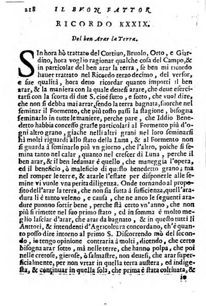 Cento, e dieci ricordi, che formano il buon fattor di villa di Giacomo Agostinetti. Ne' quali si tratta quello, e quanto deue sapere vn buon fattor di villa, ... Et in fine vna raccolta di rimedij per varie infermità di buoi, caualli, & altri animali. ...