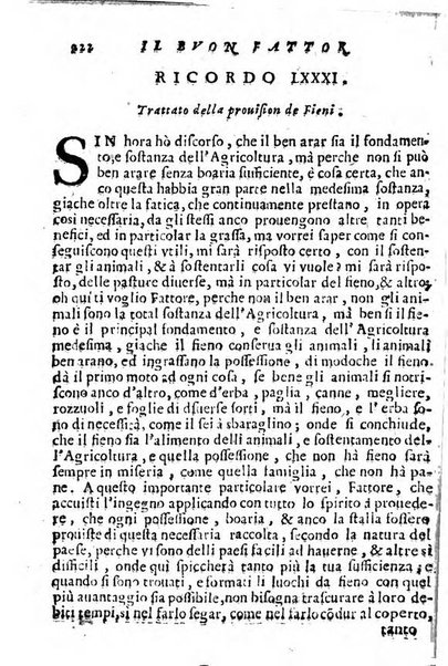 Cento, e dieci ricordi, che formano il buon fattor di villa di Giacomo Agostinetti. Ne' quali si tratta quello, e quanto deue sapere vn buon fattor di villa, ... Et in fine vna raccolta di rimedij per varie infermità di buoi, caualli, & altri animali. ...