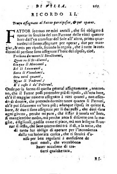 Cento, e dieci ricordi, che formano il buon fattor di villa di Giacomo Agostinetti. Ne' quali si tratta quello, e quanto deue sapere vn buon fattor di villa, ... Et in fine vna raccolta di rimedij per varie infermità di buoi, caualli, & altri animali. ...