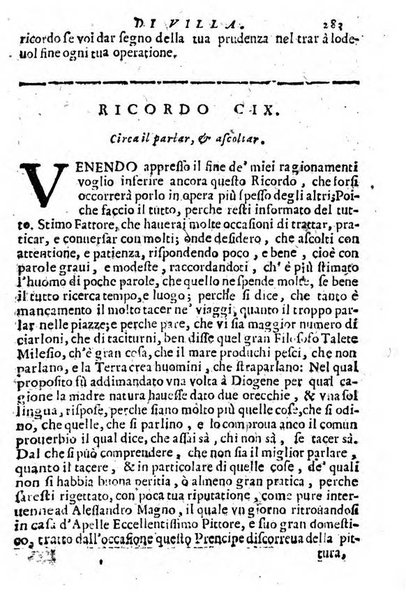 Cento, e dieci ricordi, che formano il buon fattor di villa di Giacomo Agostinetti. Ne' quali si tratta quello, e quanto deue sapere vn buon fattor di villa, ... Et in fine vna raccolta di rimedij per varie infermità di buoi, caualli, & altri animali. ...