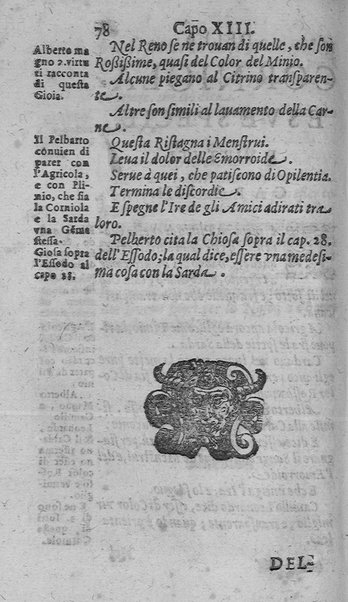 Il tesoro delle gioie, trattato marauiglioso, intorno alle vertuti, e proprieta' più rare di tutte le gioie, perle, ... Raccolto, & ordinato, per Cleandro Arnobio Academico Ardente Etereo: et hora in questi nouelli giorni dato alla luce del mondo; da Archangelo Riccio. ...