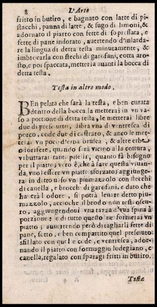 L'arte di ben cucinare, et instruire i men periti in questa lodeuole professione. Doue anco s'insegna à far pasticci, sapori, ... Di Bartolomeo Stefani cuoco di S.A.S. di Mantoua