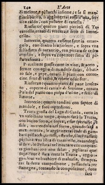 L'arte di ben cucinare, et instruire i men periti in questa lodeuole professione. Doue anco s'insegna à far pasticci, sapori, ... Di Bartolomeo Stefani cuoco di S.A.S. di Mantoua