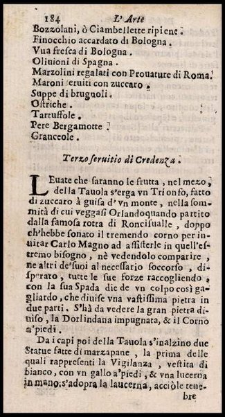 L'arte di ben cucinare, et instruire i men periti in questa lodeuole professione. Doue anco s'insegna à far pasticci, sapori, ... Di Bartolomeo Stefani cuoco di S.A.S. di Mantoua