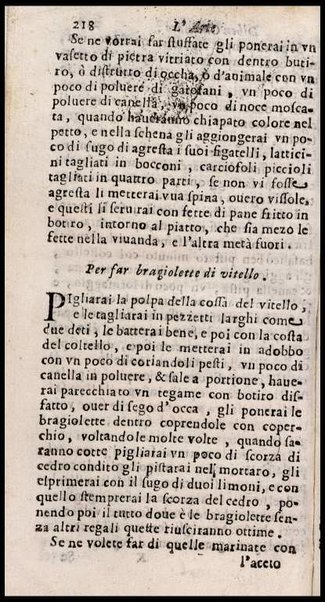 L'arte di ben cucinare, et instruire i men periti in questa lodeuole professione. Doue anco s'insegna à far pasticci, sapori, ... Di Bartolomeo Stefani cuoco di S.A.S. di Mantoua