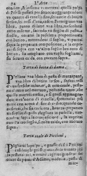 L'arte di ben cucinare, et instruire i men periti in questa lodeuole professione. Doue anco s'insegna à far pasticci, sapori, ... Di Bartolomeo Stefani cuoco di S.A.S. di Mantoua