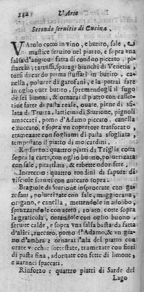 L'arte di ben cucinare, et instruire i men periti in questa lodeuole professione. Doue anco s'insegna à far pasticci, sapori, ... Di Bartolomeo Stefani cuoco di S.A.S. di Mantoua