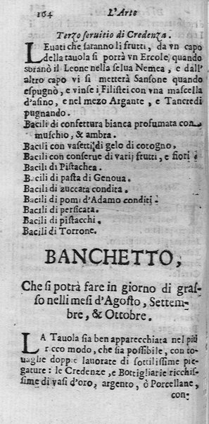 L'arte di ben cucinare, et instruire i men periti in questa lodeuole professione. Doue anco s'insegna à far pasticci, sapori, ... Di Bartolomeo Stefani cuoco di S.A.S. di Mantoua