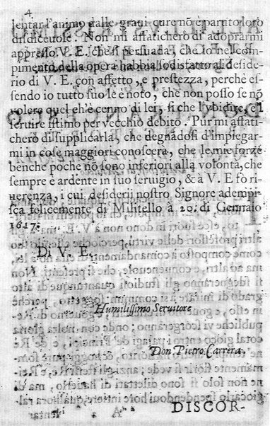 Il gioco de gli scacchi di D. Pietro Carrera diuiso in otto libri, ne' quali s'insegnano i precetti, le vscite, e i tratti posticci del gioco, e si discorre della vera origine di esso. Con due discorsi, l'vno del padre D. Gio. Battista Chèrubino, l'altro del dottor Mario Tortelli, opera non meno vtile a' professori del gioco, che diletteuole à gli studiosi per la varietà della eruditione cauata dalle tenebre dell'antichità. ...