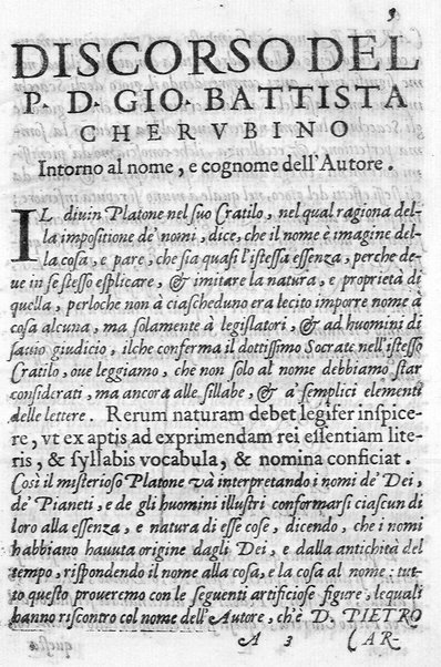 Il gioco de gli scacchi di D. Pietro Carrera diuiso in otto libri, ne' quali s'insegnano i precetti, le vscite, e i tratti posticci del gioco, e si discorre della vera origine di esso. Con due discorsi, l'vno del padre D. Gio. Battista Chèrubino, l'altro del dottor Mario Tortelli, opera non meno vtile a' professori del gioco, che diletteuole à gli studiosi per la varietà della eruditione cauata dalle tenebre dell'antichità. ...