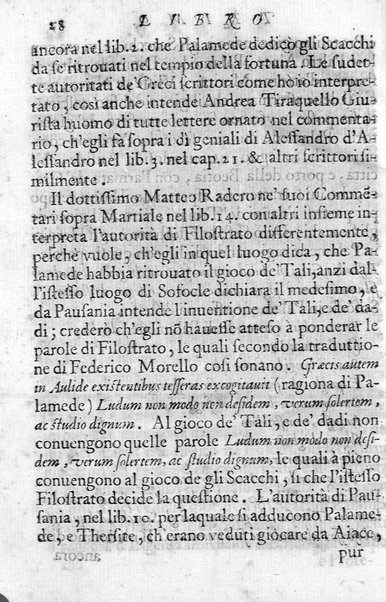 Il gioco de gli scacchi di D. Pietro Carrera diuiso in otto libri, ne' quali s'insegnano i precetti, le vscite, e i tratti posticci del gioco, e si discorre della vera origine di esso. Con due discorsi, l'vno del padre D. Gio. Battista Chèrubino, l'altro del dottor Mario Tortelli, opera non meno vtile a' professori del gioco, che diletteuole à gli studiosi per la varietà della eruditione cauata dalle tenebre dell'antichità. ...