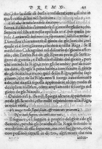Il gioco de gli scacchi di D. Pietro Carrera diuiso in otto libri, ne' quali s'insegnano i precetti, le vscite, e i tratti posticci del gioco, e si discorre della vera origine di esso. Con due discorsi, l'vno del padre D. Gio. Battista Chèrubino, l'altro del dottor Mario Tortelli, opera non meno vtile a' professori del gioco, che diletteuole à gli studiosi per la varietà della eruditione cauata dalle tenebre dell'antichità. ...