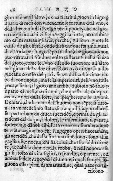 Il gioco de gli scacchi di D. Pietro Carrera diuiso in otto libri, ne' quali s'insegnano i precetti, le vscite, e i tratti posticci del gioco, e si discorre della vera origine di esso. Con due discorsi, l'vno del padre D. Gio. Battista Chèrubino, l'altro del dottor Mario Tortelli, opera non meno vtile a' professori del gioco, che diletteuole à gli studiosi per la varietà della eruditione cauata dalle tenebre dell'antichità. ...