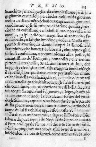 Il gioco de gli scacchi di D. Pietro Carrera diuiso in otto libri, ne' quali s'insegnano i precetti, le vscite, e i tratti posticci del gioco, e si discorre della vera origine di esso. Con due discorsi, l'vno del padre D. Gio. Battista Chèrubino, l'altro del dottor Mario Tortelli, opera non meno vtile a' professori del gioco, che diletteuole à gli studiosi per la varietà della eruditione cauata dalle tenebre dell'antichità. ...