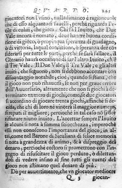 Il gioco de gli scacchi di D. Pietro Carrera diuiso in otto libri, ne' quali s'insegnano i precetti, le vscite, e i tratti posticci del gioco, e si discorre della vera origine di esso. Con due discorsi, l'vno del padre D. Gio. Battista Chèrubino, l'altro del dottor Mario Tortelli, opera non meno vtile a' professori del gioco, che diletteuole à gli studiosi per la varietà della eruditione cauata dalle tenebre dell'antichità. ...