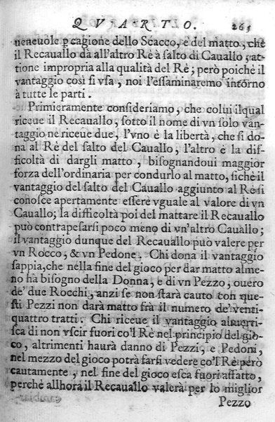 Il gioco de gli scacchi di D. Pietro Carrera diuiso in otto libri, ne' quali s'insegnano i precetti, le vscite, e i tratti posticci del gioco, e si discorre della vera origine di esso. Con due discorsi, l'vno del padre D. Gio. Battista Chèrubino, l'altro del dottor Mario Tortelli, opera non meno vtile a' professori del gioco, che diletteuole à gli studiosi per la varietà della eruditione cauata dalle tenebre dell'antichità. ...