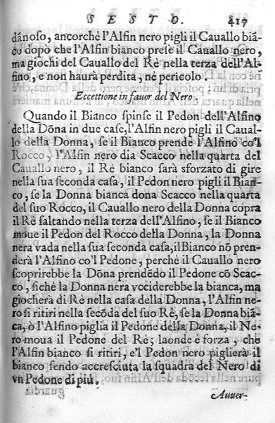 Il gioco de gli scacchi di D. Pietro Carrera diuiso in otto libri, ne' quali s'insegnano i precetti, le vscite, e i tratti posticci del gioco, e si discorre della vera origine di esso. Con due discorsi, l'vno del padre D. Gio. Battista Chèrubino, l'altro del dottor Mario Tortelli, opera non meno vtile a' professori del gioco, che diletteuole à gli studiosi per la varietà della eruditione cauata dalle tenebre dell'antichità. ...