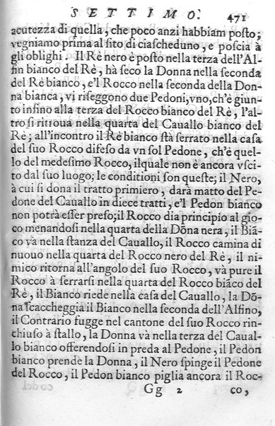 Il gioco de gli scacchi di D. Pietro Carrera diuiso in otto libri, ne' quali s'insegnano i precetti, le vscite, e i tratti posticci del gioco, e si discorre della vera origine di esso. Con due discorsi, l'vno del padre D. Gio. Battista Chèrubino, l'altro del dottor Mario Tortelli, opera non meno vtile a' professori del gioco, che diletteuole à gli studiosi per la varietà della eruditione cauata dalle tenebre dell'antichità. ...