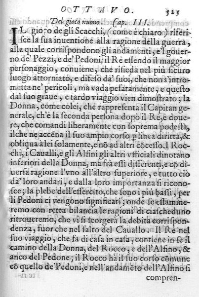 Il gioco de gli scacchi di D. Pietro Carrera diuiso in otto libri, ne' quali s'insegnano i precetti, le vscite, e i tratti posticci del gioco, e si discorre della vera origine di esso. Con due discorsi, l'vno del padre D. Gio. Battista Chèrubino, l'altro del dottor Mario Tortelli, opera non meno vtile a' professori del gioco, che diletteuole à gli studiosi per la varietà della eruditione cauata dalle tenebre dell'antichità. ...