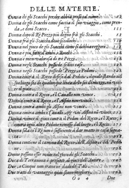 Il gioco de gli scacchi di D. Pietro Carrera diuiso in otto libri, ne' quali s'insegnano i precetti, le vscite, e i tratti posticci del gioco, e si discorre della vera origine di esso. Con due discorsi, l'vno del padre D. Gio. Battista Chèrubino, l'altro del dottor Mario Tortelli, opera non meno vtile a' professori del gioco, che diletteuole à gli studiosi per la varietà della eruditione cauata dalle tenebre dell'antichità. ...