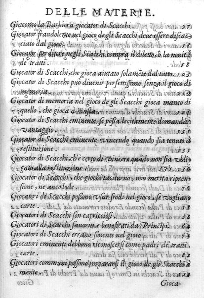 Il gioco de gli scacchi di D. Pietro Carrera diuiso in otto libri, ne' quali s'insegnano i precetti, le vscite, e i tratti posticci del gioco, e si discorre della vera origine di esso. Con due discorsi, l'vno del padre D. Gio. Battista Chèrubino, l'altro del dottor Mario Tortelli, opera non meno vtile a' professori del gioco, che diletteuole à gli studiosi per la varietà della eruditione cauata dalle tenebre dell'antichità. ...