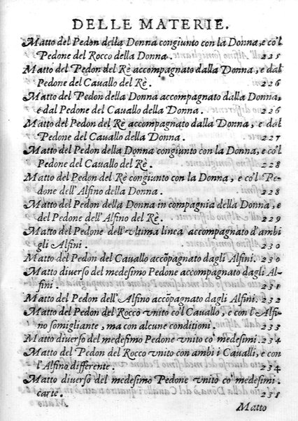 Il gioco de gli scacchi di D. Pietro Carrera diuiso in otto libri, ne' quali s'insegnano i precetti, le vscite, e i tratti posticci del gioco, e si discorre della vera origine di esso. Con due discorsi, l'vno del padre D. Gio. Battista Chèrubino, l'altro del dottor Mario Tortelli, opera non meno vtile a' professori del gioco, che diletteuole à gli studiosi per la varietà della eruditione cauata dalle tenebre dell'antichità. ...