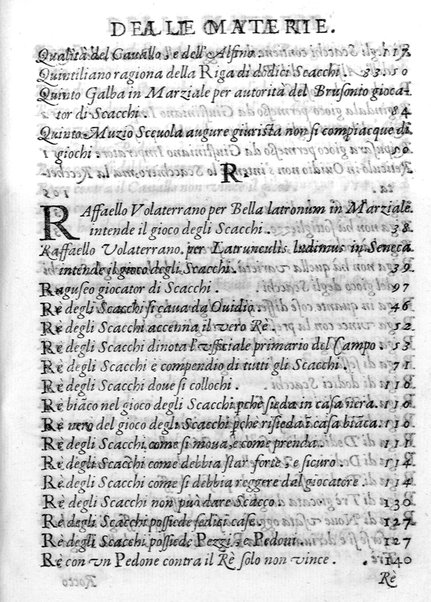 Il gioco de gli scacchi di D. Pietro Carrera diuiso in otto libri, ne' quali s'insegnano i precetti, le vscite, e i tratti posticci del gioco, e si discorre della vera origine di esso. Con due discorsi, l'vno del padre D. Gio. Battista Chèrubino, l'altro del dottor Mario Tortelli, opera non meno vtile a' professori del gioco, che diletteuole à gli studiosi per la varietà della eruditione cauata dalle tenebre dell'antichità. ...