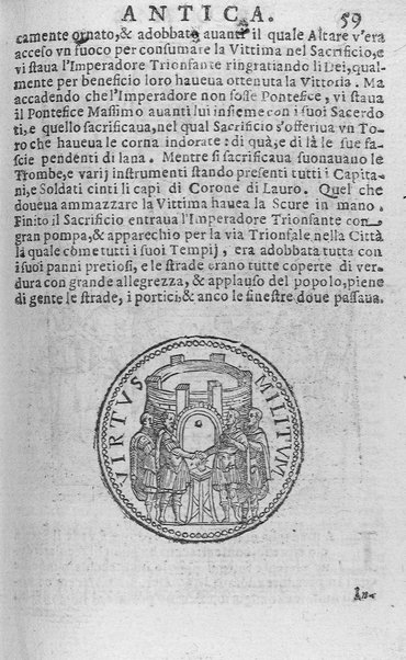 Ritratto di Roma antica, nel quale sono figurati i principali tempij, anfiteatri, teatri, cerchi, naumachie, archi trionfali, curie, basiliche, colonne, ordine del trionfo, dignità militari, e ciuili, riti, cerimonie, & altre cose notabili