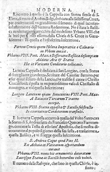 Ritratto di Roma moderna: nel quale sono descritte, le sagre basiliche, le chiese, collegij, confraternite, librerie, ospedali, monasteri, fontane, giardini, palazzi, pitture, sculture, e statue più famose, esistenti dentro, e fuori della città. Con la narratione dell'opere pie, ... Distinto in quatordici rioni, abbellito con le figure di rame, e raccolto dall'auttori, accennati nel primo tomo