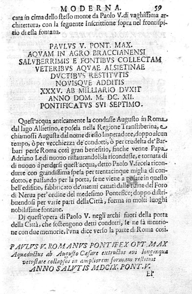 Ritratto di Roma moderna: nel quale sono descritte, le sagre basiliche, le chiese, collegij, confraternite, librerie, ospedali, monasteri, fontane, giardini, palazzi, pitture, sculture, e statue più famose, esistenti dentro, e fuori della città. Con la narratione dell'opere pie, ... Distinto in quatordici rioni, abbellito con le figure di rame, e raccolto dall'auttori, accennati nel primo tomo