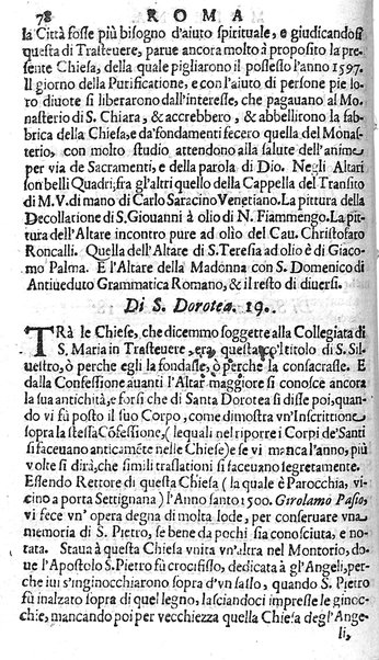 Ritratto di Roma moderna: nel quale sono descritte, le sagre basiliche, le chiese, collegij, confraternite, librerie, ospedali, monasteri, fontane, giardini, palazzi, pitture, sculture, e statue più famose, esistenti dentro, e fuori della città. Con la narratione dell'opere pie, ... Distinto in quatordici rioni, abbellito con le figure di rame, e raccolto dall'auttori, accennati nel primo tomo