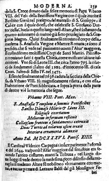 Ritratto di Roma moderna: nel quale sono descritte, le sagre basiliche, le chiese, collegij, confraternite, librerie, ospedali, monasteri, fontane, giardini, palazzi, pitture, sculture, e statue più famose, esistenti dentro, e fuori della città. Con la narratione dell'opere pie, ... Distinto in quatordici rioni, abbellito con le figure di rame, e raccolto dall'auttori, accennati nel primo tomo