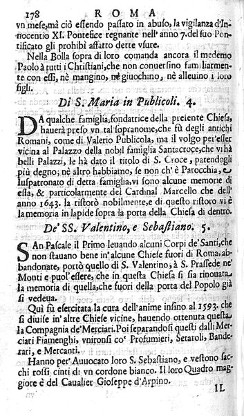 Ritratto di Roma moderna: nel quale sono descritte, le sagre basiliche, le chiese, collegij, confraternite, librerie, ospedali, monasteri, fontane, giardini, palazzi, pitture, sculture, e statue più famose, esistenti dentro, e fuori della città. Con la narratione dell'opere pie, ... Distinto in quatordici rioni, abbellito con le figure di rame, e raccolto dall'auttori, accennati nel primo tomo