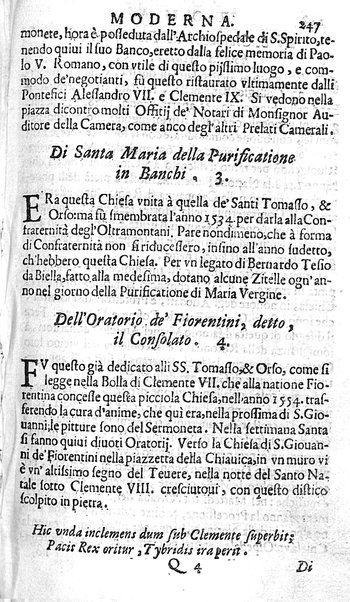 Ritratto di Roma moderna: nel quale sono descritte, le sagre basiliche, le chiese, collegij, confraternite, librerie, ospedali, monasteri, fontane, giardini, palazzi, pitture, sculture, e statue più famose, esistenti dentro, e fuori della città. Con la narratione dell'opere pie, ... Distinto in quatordici rioni, abbellito con le figure di rame, e raccolto dall'auttori, accennati nel primo tomo