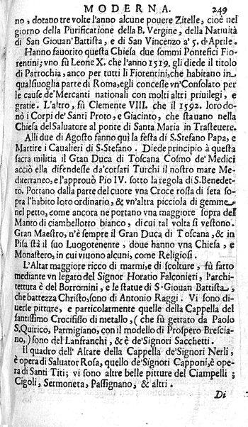 Ritratto di Roma moderna: nel quale sono descritte, le sagre basiliche, le chiese, collegij, confraternite, librerie, ospedali, monasteri, fontane, giardini, palazzi, pitture, sculture, e statue più famose, esistenti dentro, e fuori della città. Con la narratione dell'opere pie, ... Distinto in quatordici rioni, abbellito con le figure di rame, e raccolto dall'auttori, accennati nel primo tomo