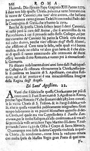 Ritratto di Roma moderna: nel quale sono descritte, le sagre basiliche, le chiese, collegij, confraternite, librerie, ospedali, monasteri, fontane, giardini, palazzi, pitture, sculture, e statue più famose, esistenti dentro, e fuori della città. Con la narratione dell'opere pie, ... Distinto in quatordici rioni, abbellito con le figure di rame, e raccolto dall'auttori, accennati nel primo tomo