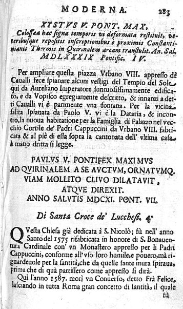 Ritratto di Roma moderna: nel quale sono descritte, le sagre basiliche, le chiese, collegij, confraternite, librerie, ospedali, monasteri, fontane, giardini, palazzi, pitture, sculture, e statue più famose, esistenti dentro, e fuori della città. Con la narratione dell'opere pie, ... Distinto in quatordici rioni, abbellito con le figure di rame, e raccolto dall'auttori, accennati nel primo tomo