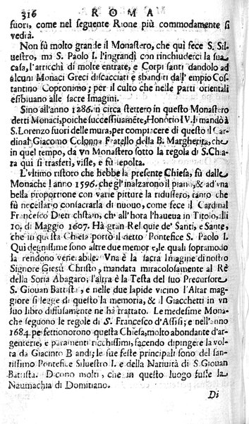 Ritratto di Roma moderna: nel quale sono descritte, le sagre basiliche, le chiese, collegij, confraternite, librerie, ospedali, monasteri, fontane, giardini, palazzi, pitture, sculture, e statue più famose, esistenti dentro, e fuori della città. Con la narratione dell'opere pie, ... Distinto in quatordici rioni, abbellito con le figure di rame, e raccolto dall'auttori, accennati nel primo tomo