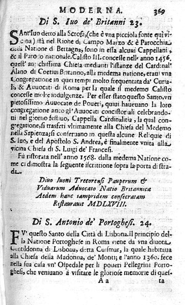 Ritratto di Roma moderna: nel quale sono descritte, le sagre basiliche, le chiese, collegij, confraternite, librerie, ospedali, monasteri, fontane, giardini, palazzi, pitture, sculture, e statue più famose, esistenti dentro, e fuori della città. Con la narratione dell'opere pie, ... Distinto in quatordici rioni, abbellito con le figure di rame, e raccolto dall'auttori, accennati nel primo tomo