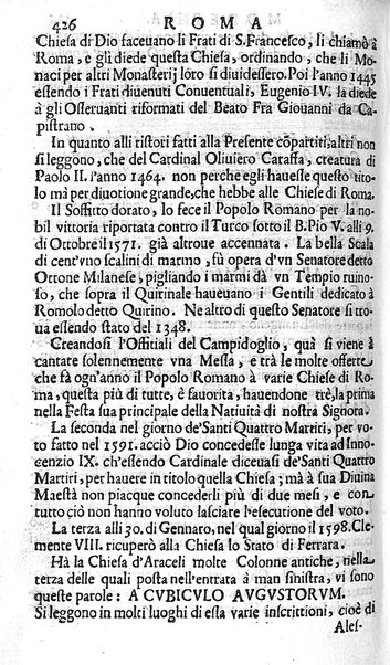 Ritratto di Roma moderna: nel quale sono descritte, le sagre basiliche, le chiese, collegij, confraternite, librerie, ospedali, monasteri, fontane, giardini, palazzi, pitture, sculture, e statue più famose, esistenti dentro, e fuori della città. Con la narratione dell'opere pie, ... Distinto in quatordici rioni, abbellito con le figure di rame, e raccolto dall'auttori, accennati nel primo tomo