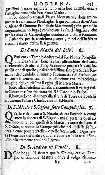 Ritratto di Roma moderna: nel quale sono descritte, le sagre basiliche, le chiese, collegij, confraternite, librerie, ospedali, monasteri, fontane, giardini, palazzi, pitture, sculture, e statue più famose, esistenti dentro, e fuori della città. Con la narratione dell'opere pie, ... Distinto in quatordici rioni, abbellito con le figure di rame, e raccolto dall'auttori, accennati nel primo tomo